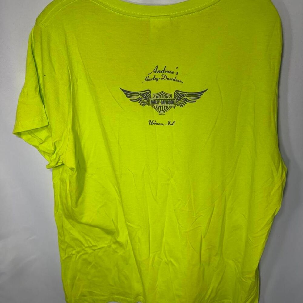 Harley-davidson Women's Green and Yellow T-shirt - Picture 4 of 4